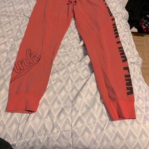 Pink skinny sweat pants